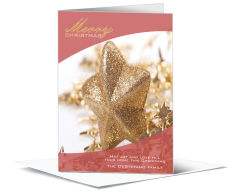 Holiday Card w-Envelope 5.50 x 7.875 Stars Pink Stars Business design 